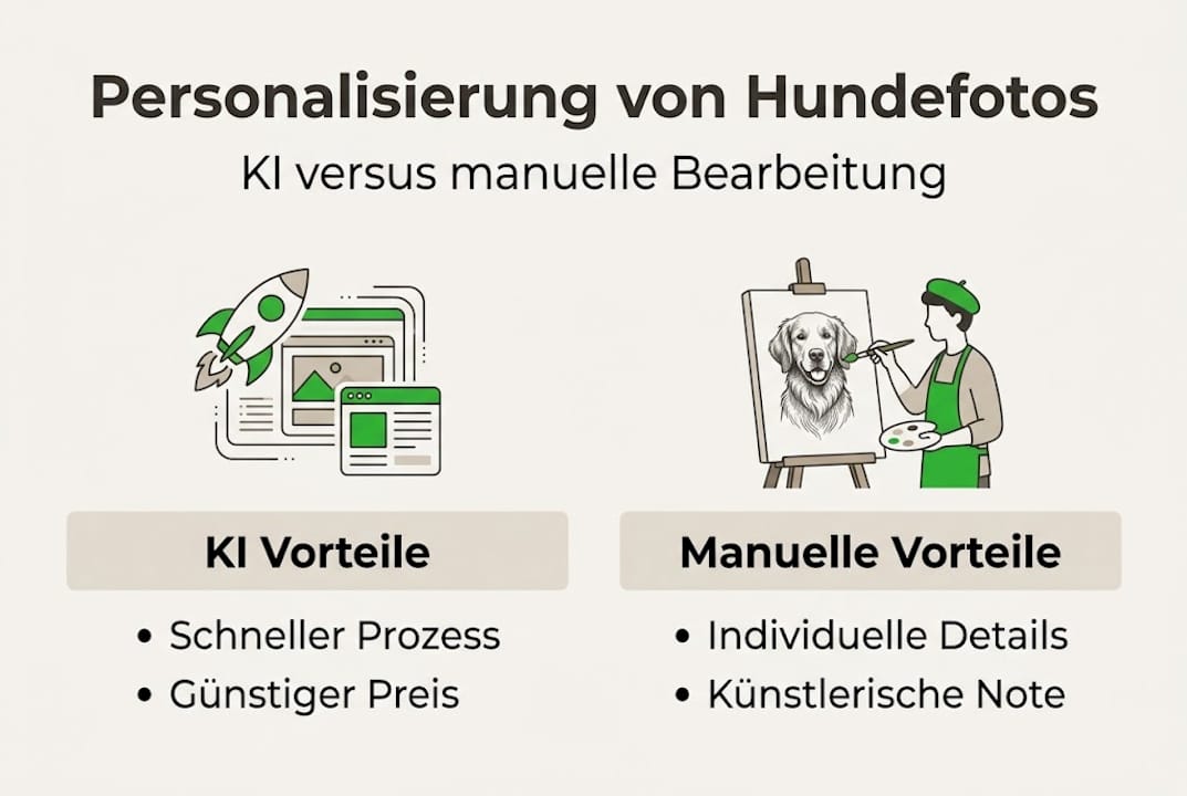 Infografik: KI-basierte vs. manuelle Personalisierung im direkten Vergleich