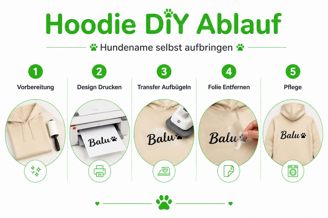 Schritt-für-Schritt-Anleitung: So gestaltest du deinen eigenen Hoodie mit dem Namen deines Hundes