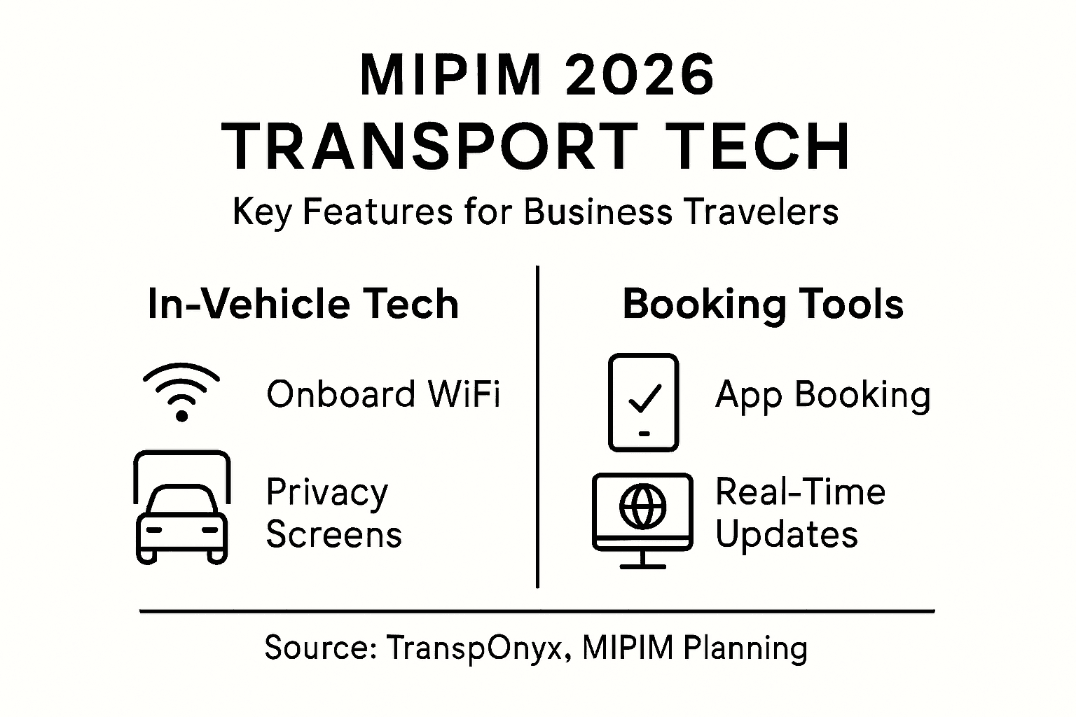 Infographic on luxury transport technology at MIPIM