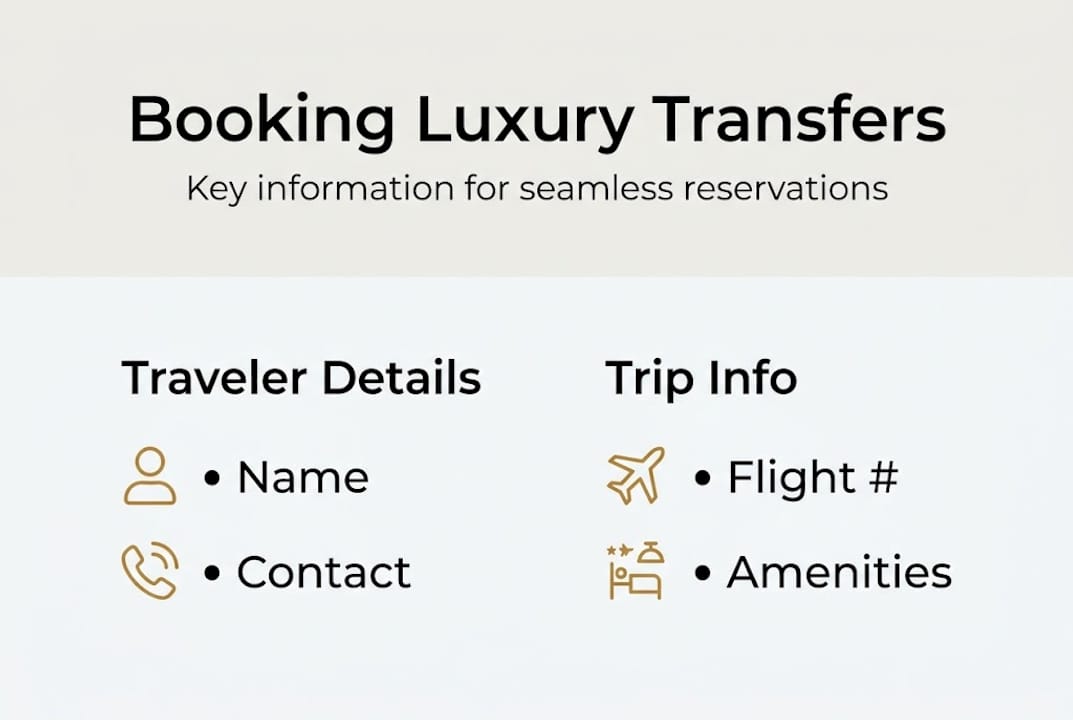 Infographic showing luxury transfer booking steps