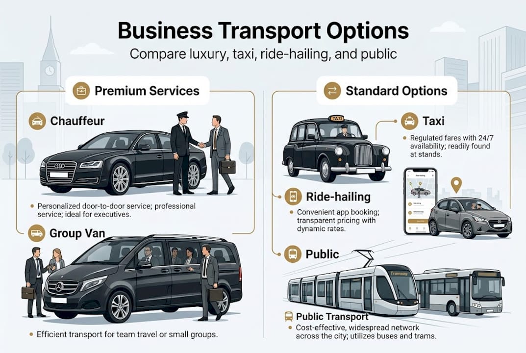 Infographic comparing transport options in Nice