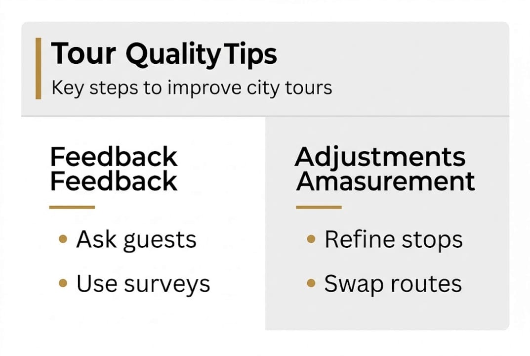 Infographic with steps to improve city tours