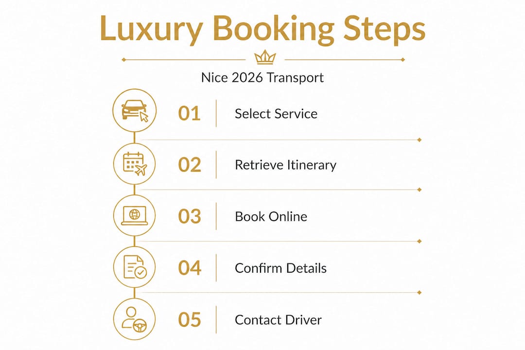 Infographic with luxury transport booking steps