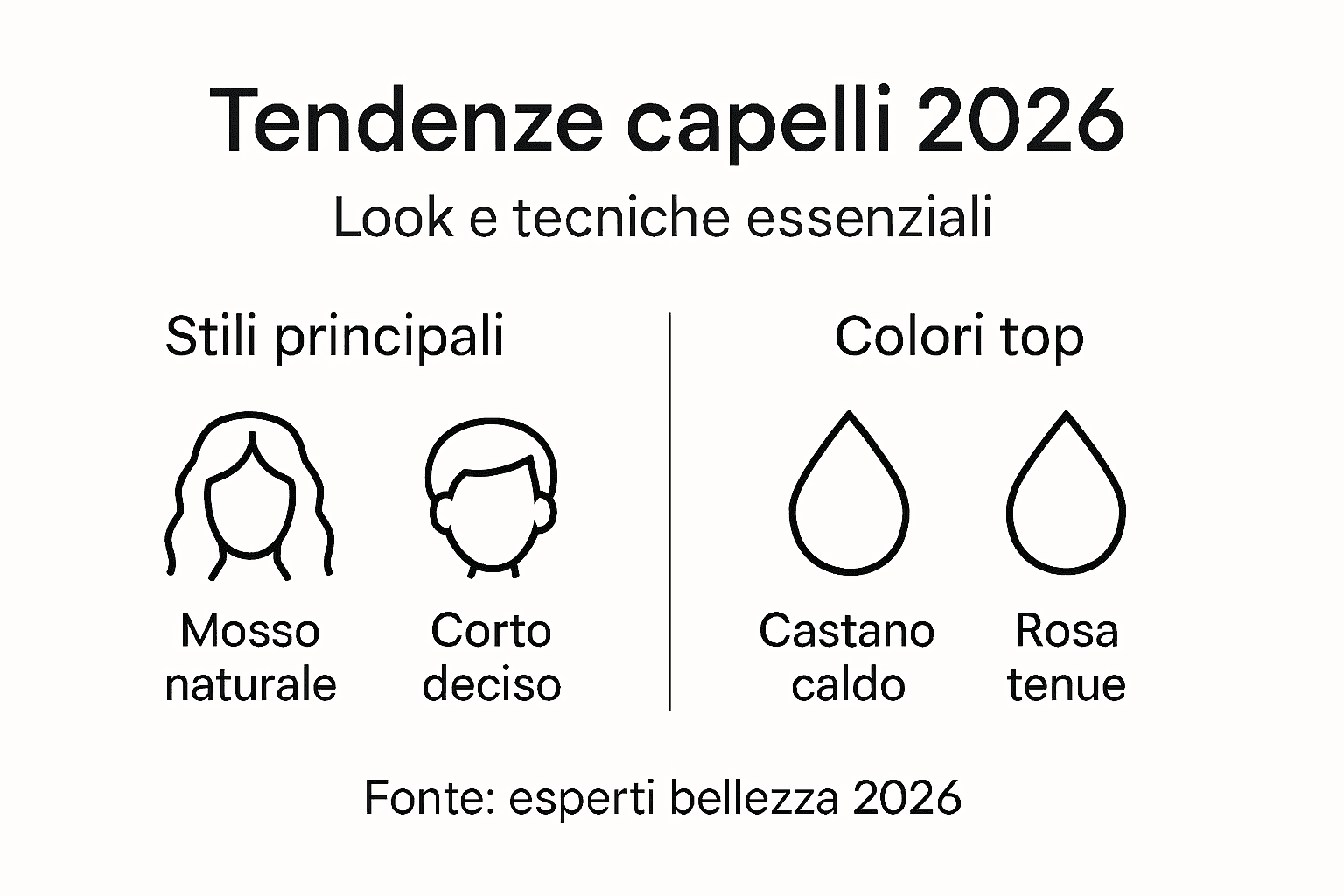 Tutte le tendenze capelli 2026 in un'infografica: ecco cosa ci aspetta