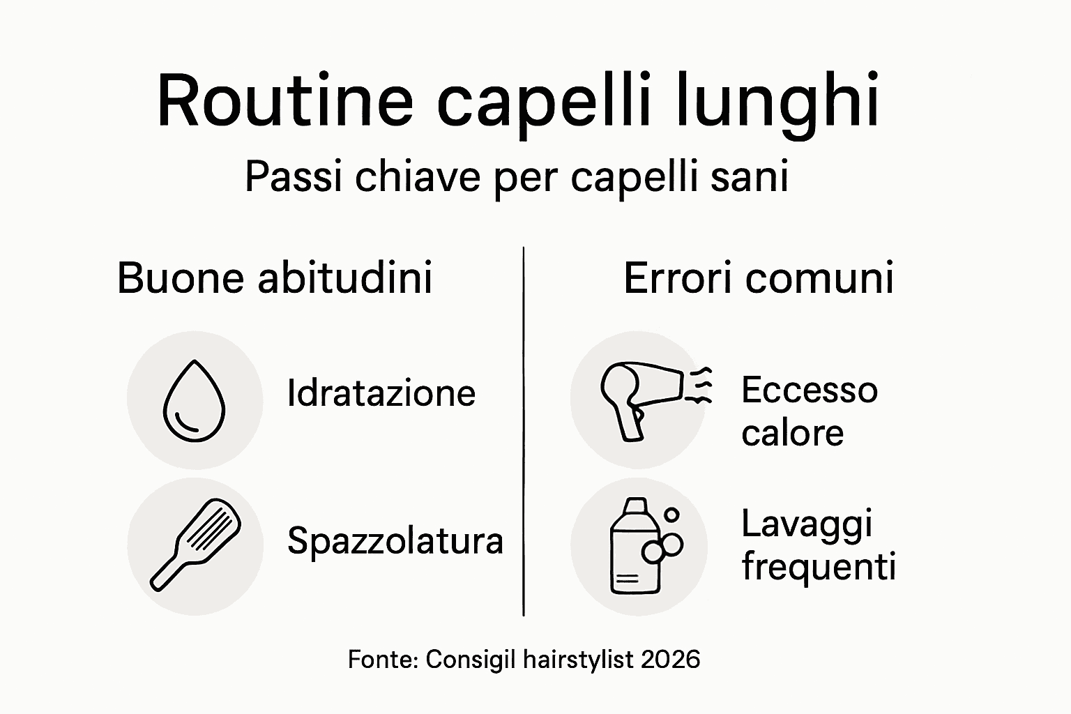 Infografica: la routine ideale per prendersi cura dei capelli lunghi