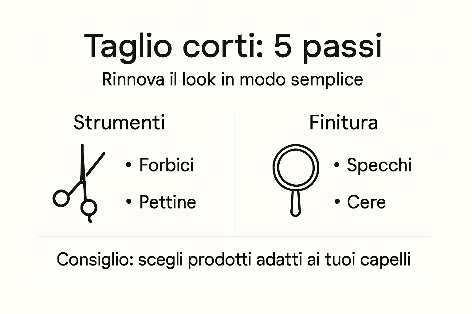 Guida illustrata ai passaggi fondamentali per il taglio dei capelli corti