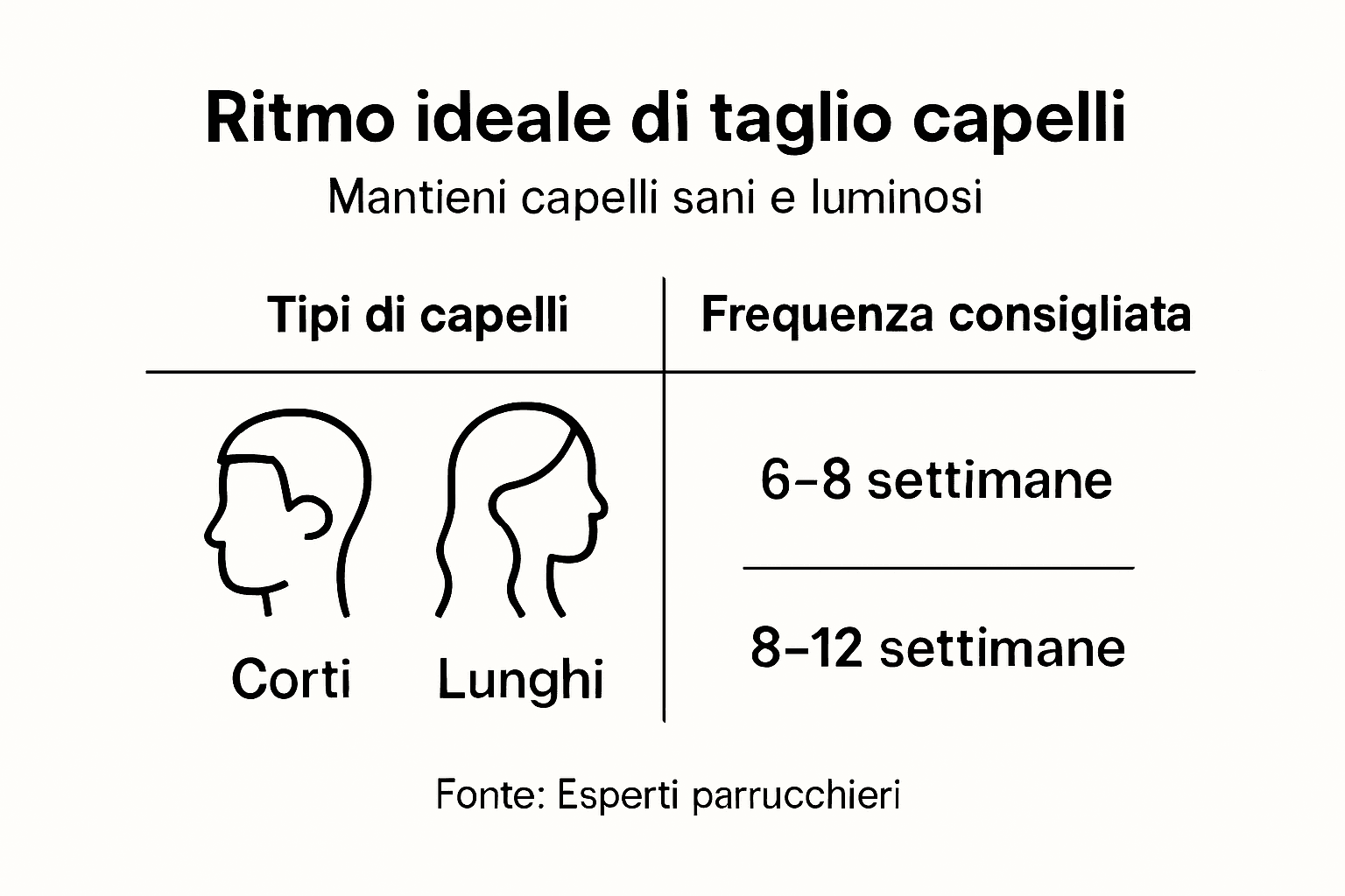 Guida visiva su quanto spesso dovresti tagliare i capelli