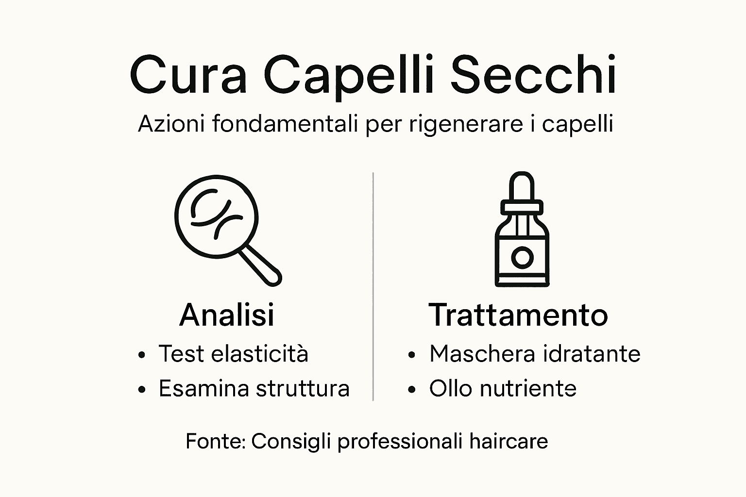 Guida illustrata ai gesti fondamentali per prendersi cura dei capelli secchi