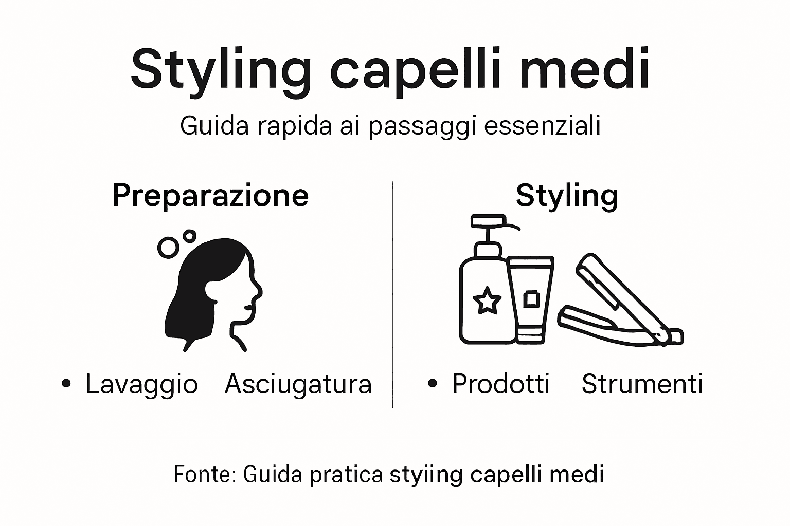 Infografica: come acconciare i capelli di media lunghezza, passo dopo passo