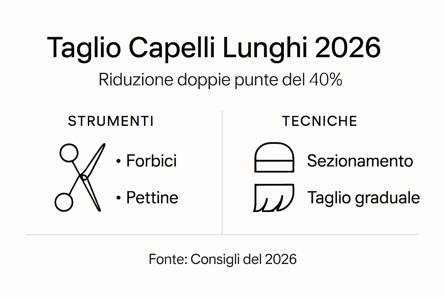Infografica essenziale con tutte le tendenze per i tagli lunghi del 2026
