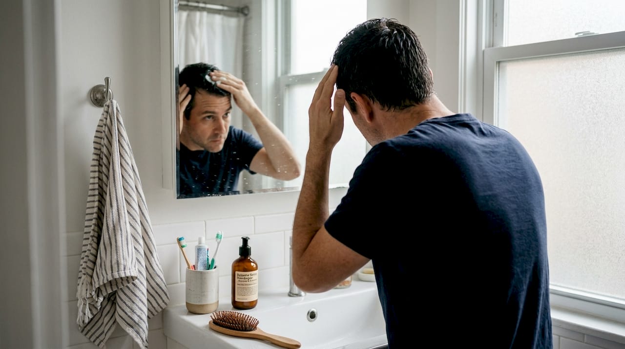 Routine realistica di cura dei capelli a casa per lui