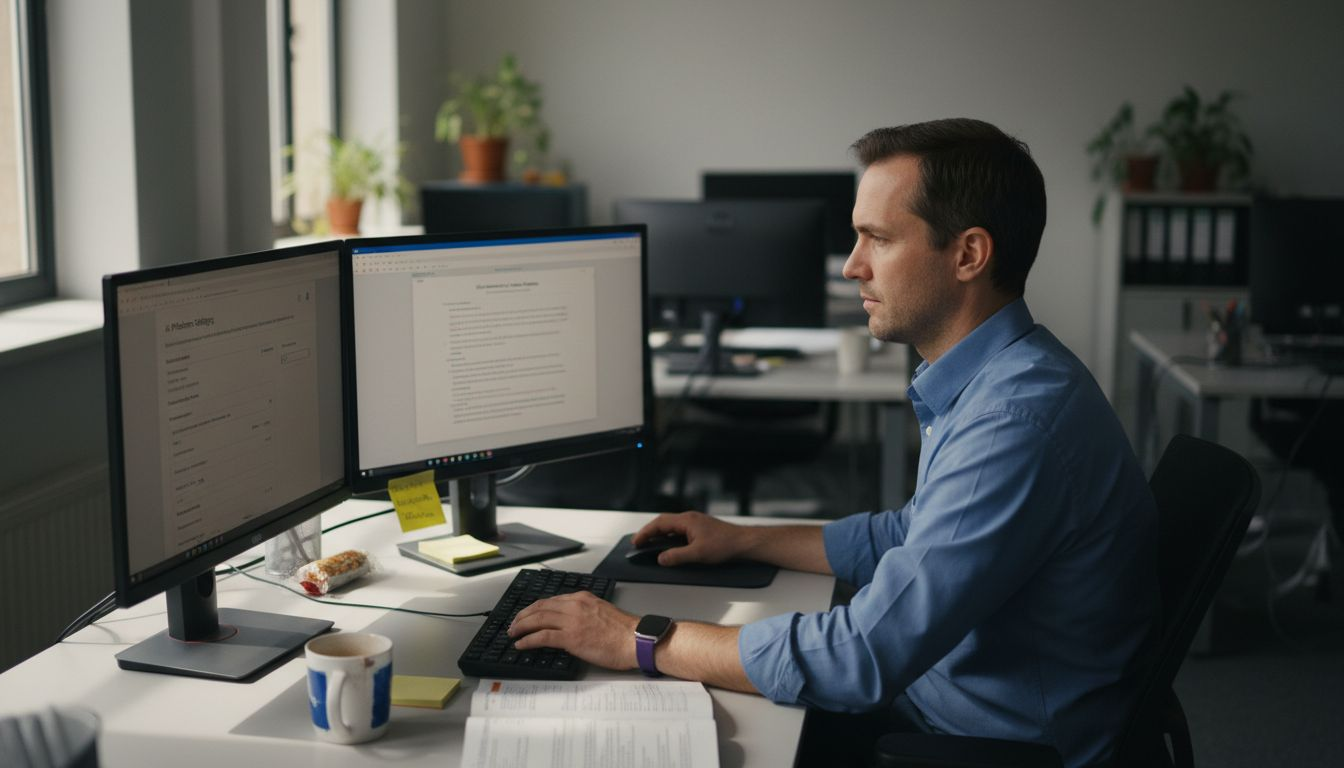 Specialist configuring AI document automation platform