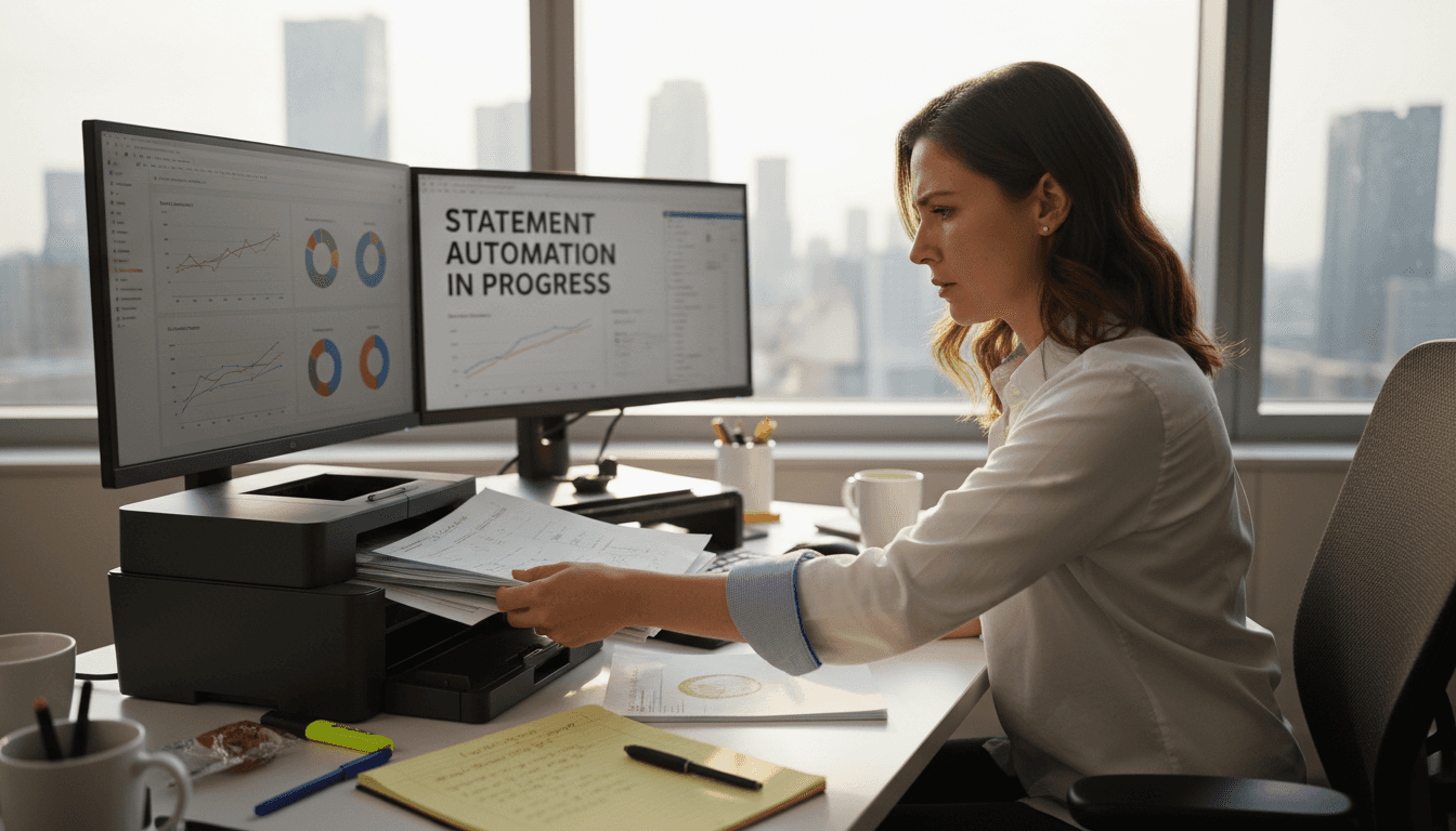 Analyst uploading bank statements for automation