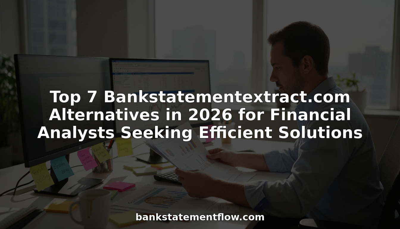 Financial analyst reviews bank statement software options