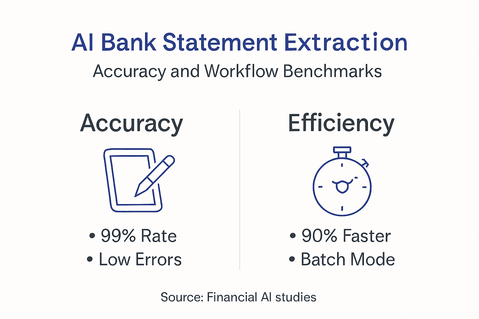 Infographic summarizing AI extraction accuracy and workflow