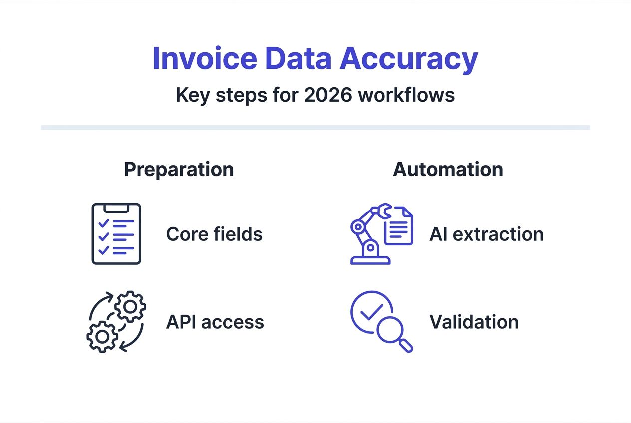 Infographic showing invoice data accuracy steps