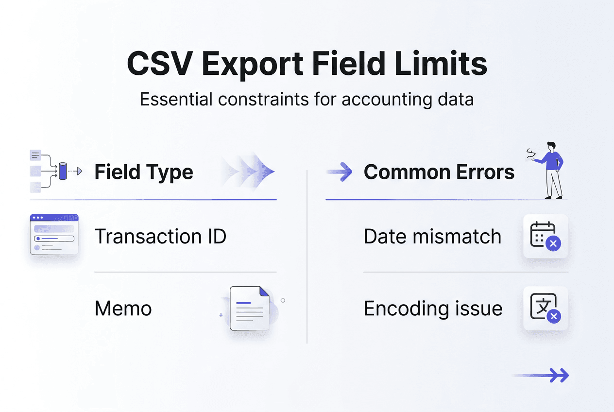 Infographic of CSV export field limits