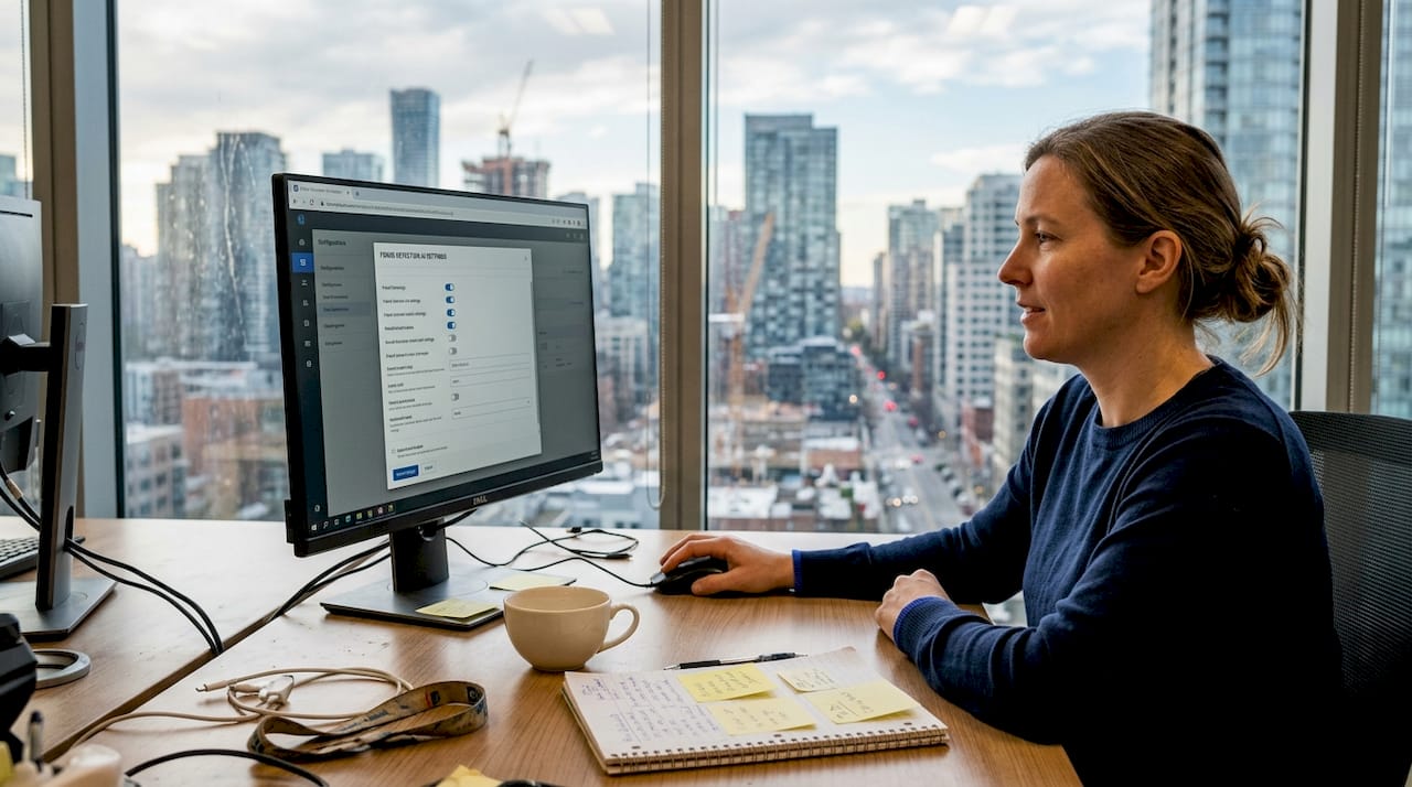 Support specialist updating fraud detection settings