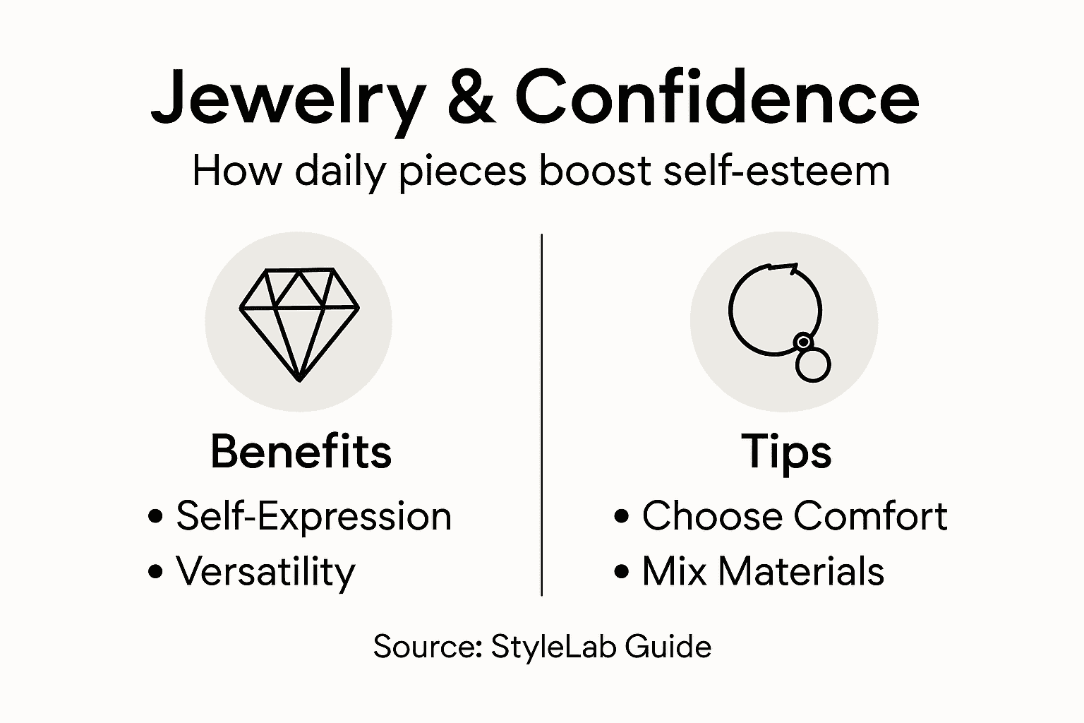 Infographic highlighting jewelry’s role in confidence