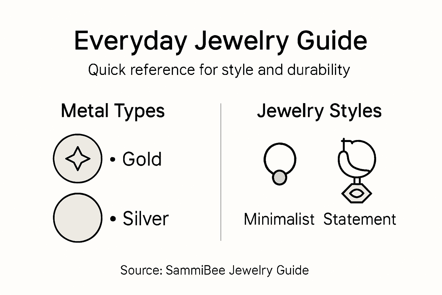 Infographic showing jewelry types and styles