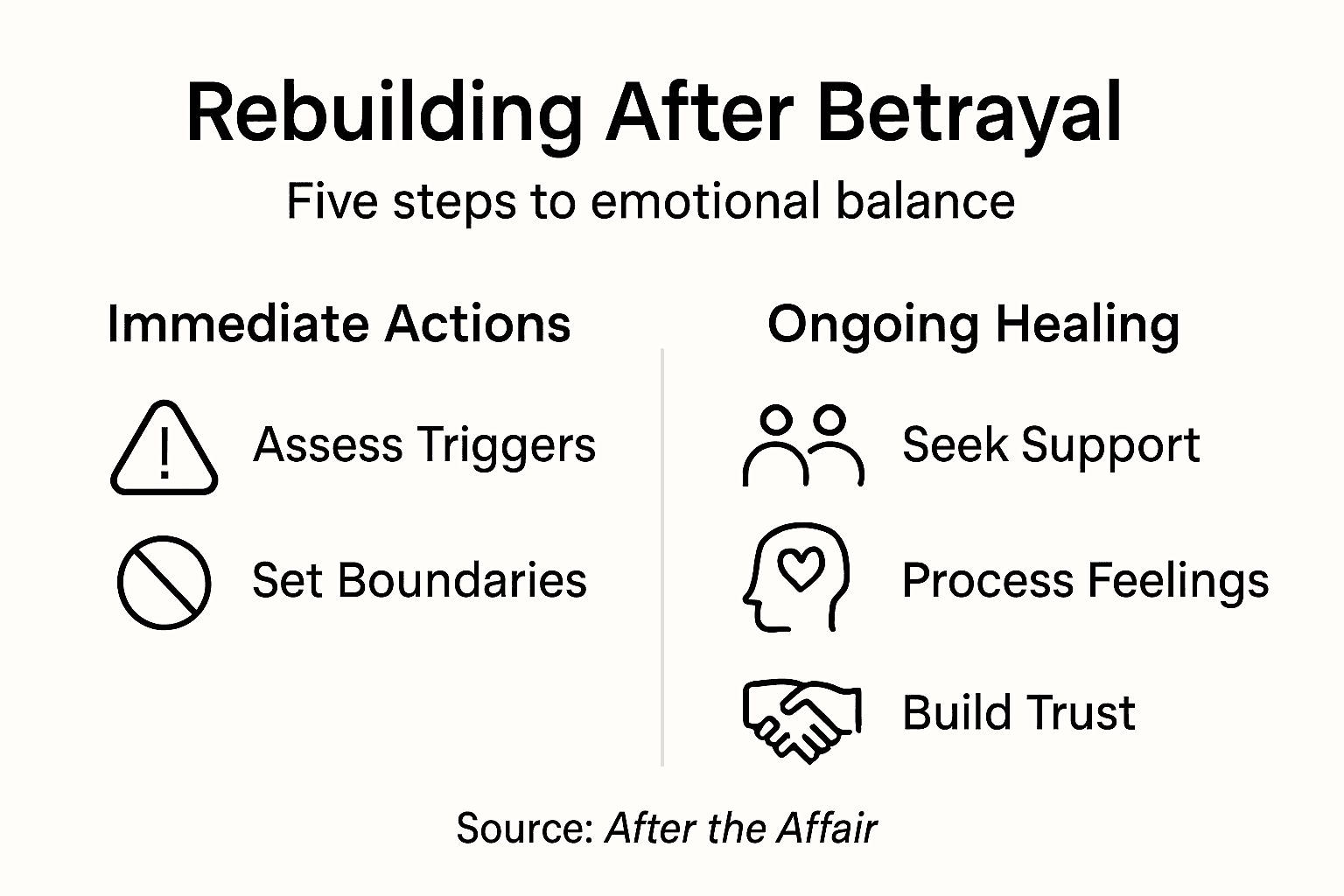 Infographic coping steps after infidelity
