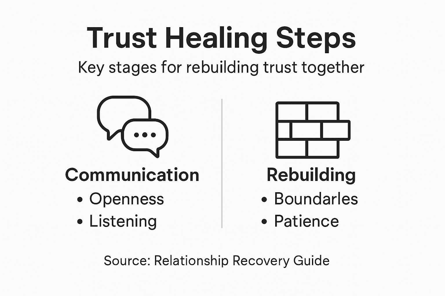 Infographic of trust rebuilding steps and key actions