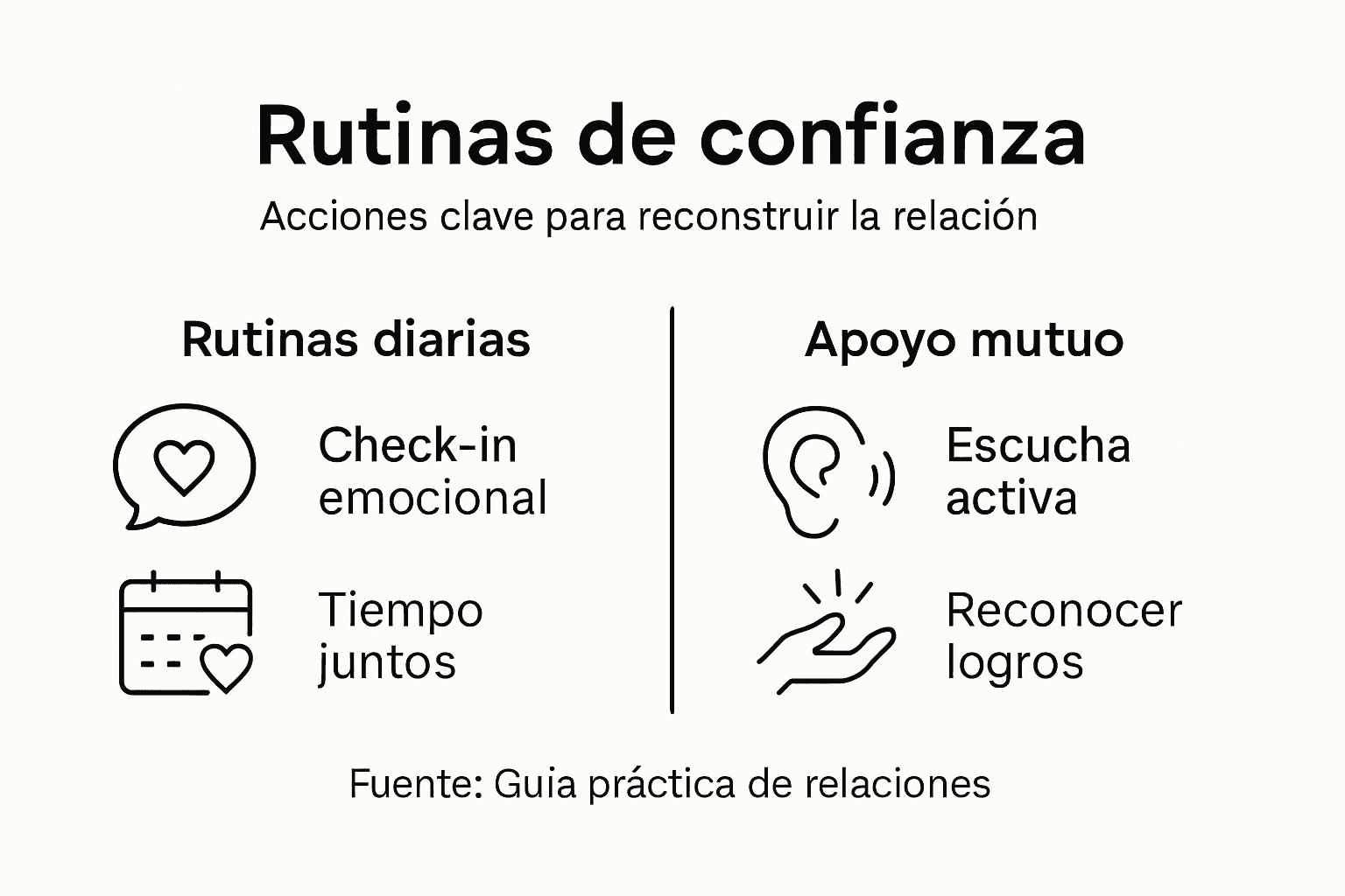 Guía visual para fortalecer la confianza y brindar apoyo en tu día a día