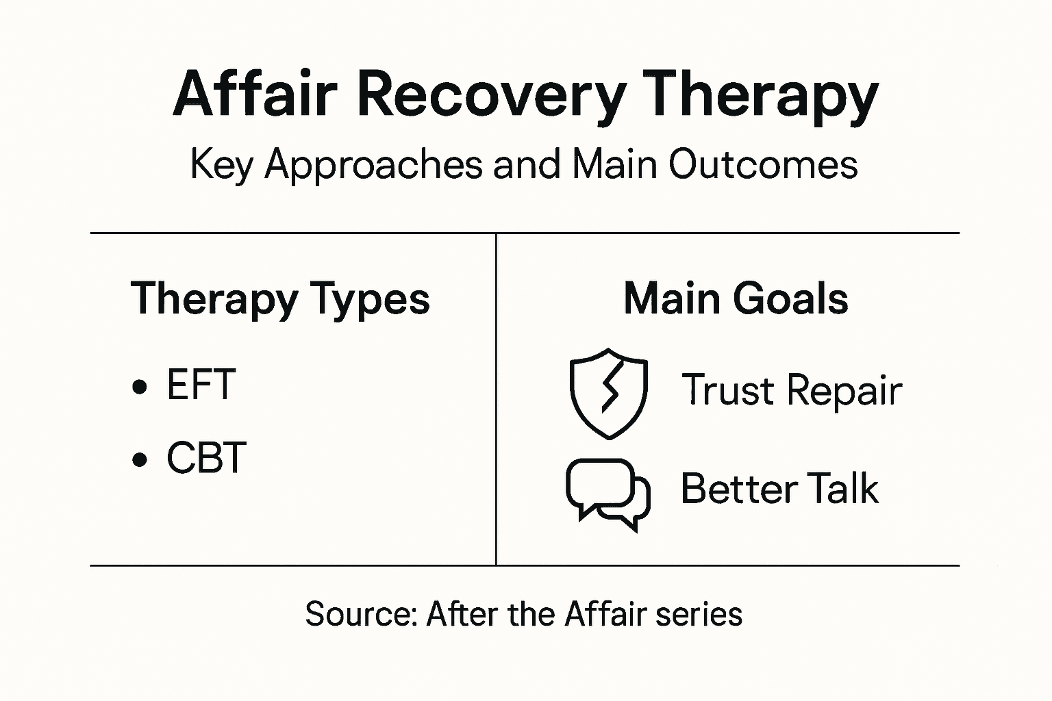 Infographic about affair recovery therapy methods