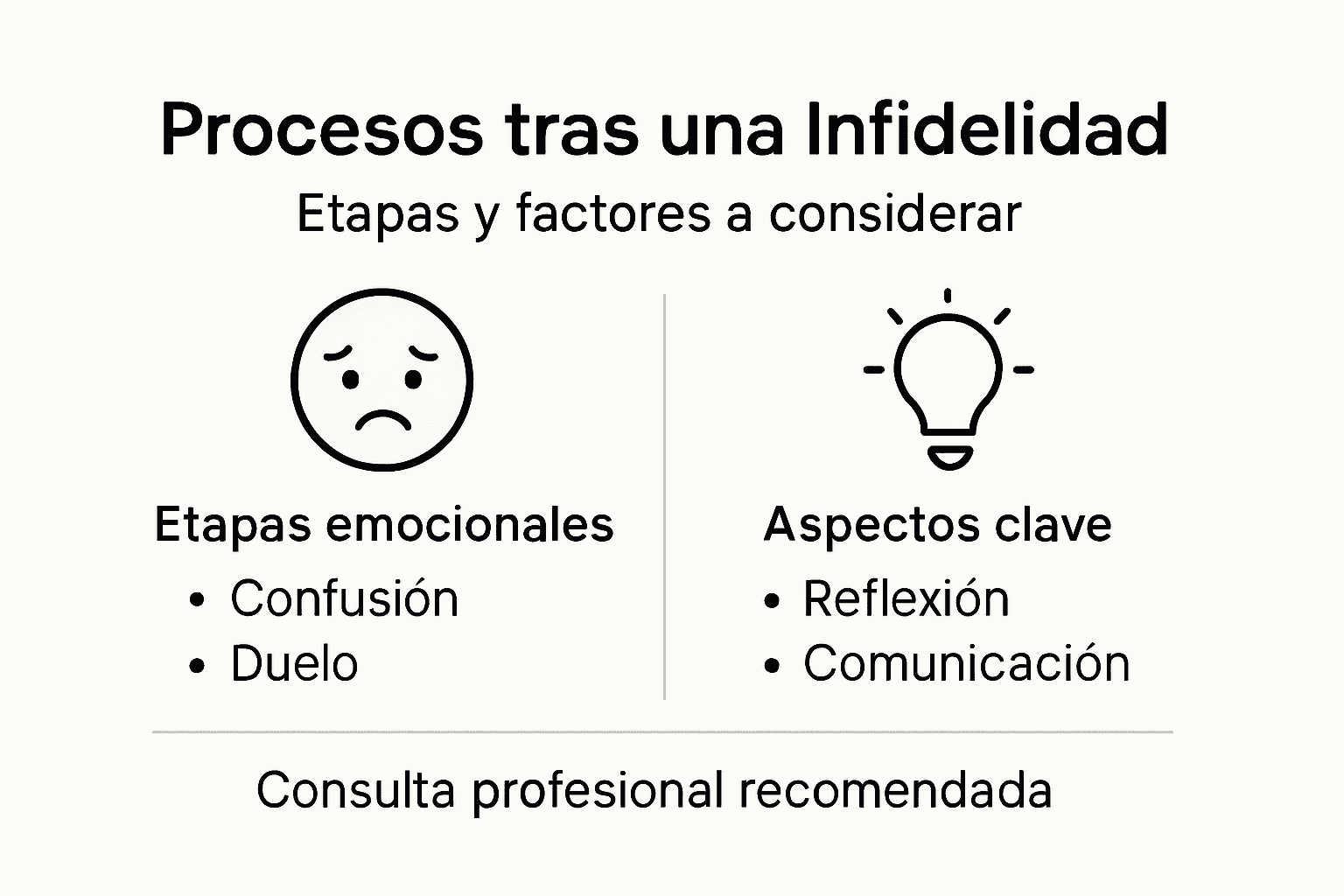 Infografía: etapas tras una infidelidad y aspectos clave a tener en cuenta