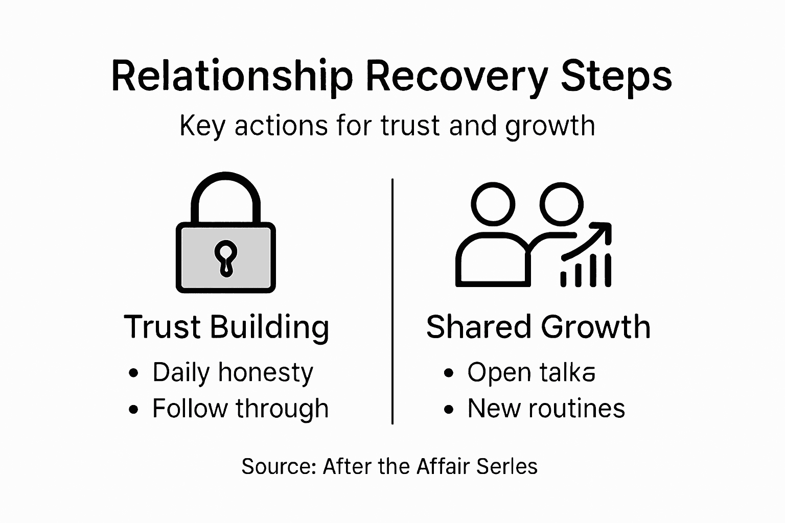 Infographic steps for rebuilding relationships