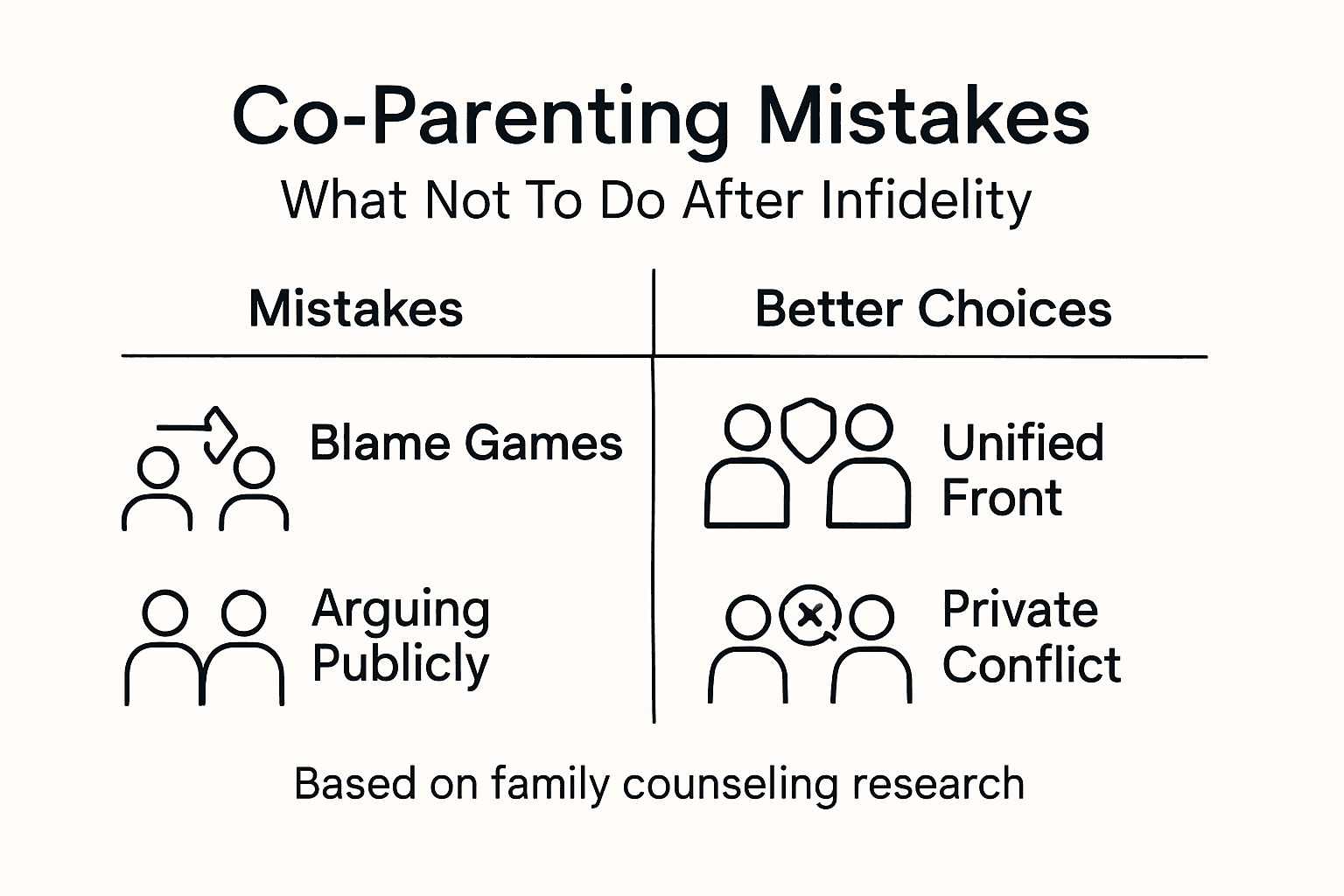 Infographic co-parenting mistakes and better choices