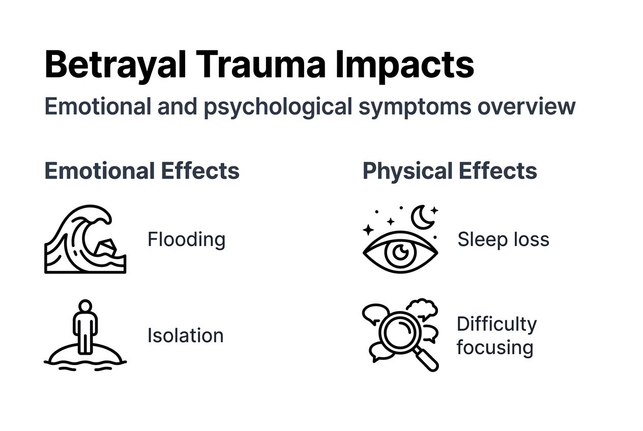 Infographic showing betrayal trauma impacts