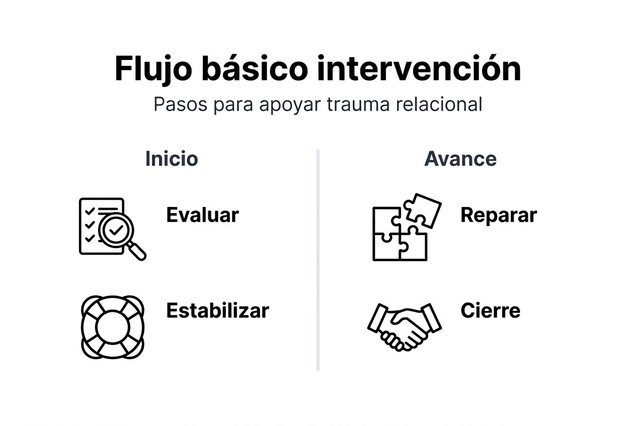 Infografía: etapas clave para una intervención relacional