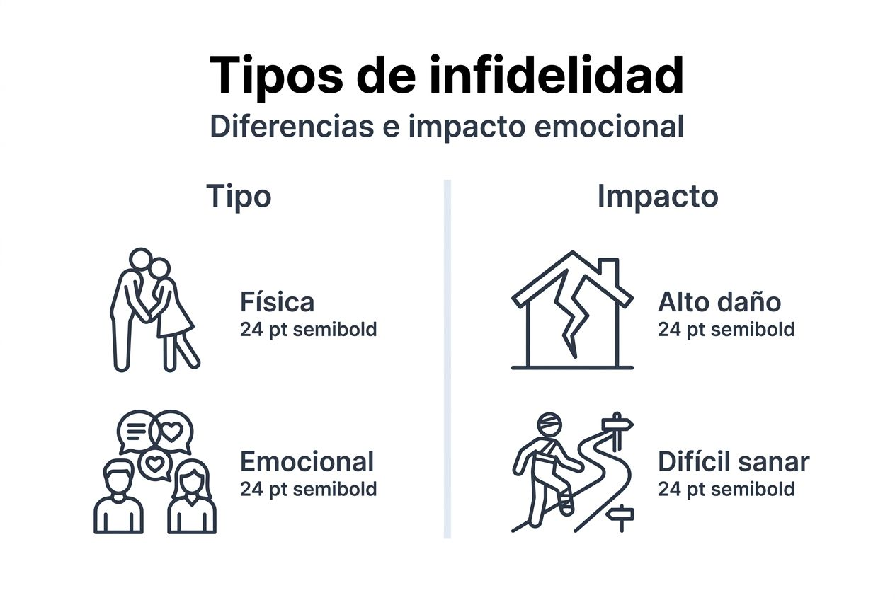Infografía: diferencias entre los distintos tipos de infidelidad
