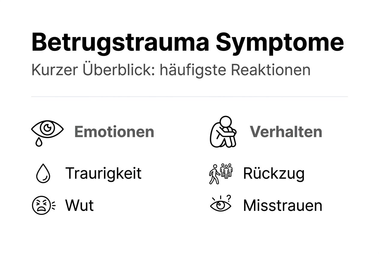 Grafik: Typische Anzeichen und Symptome eines Betrugstraumas