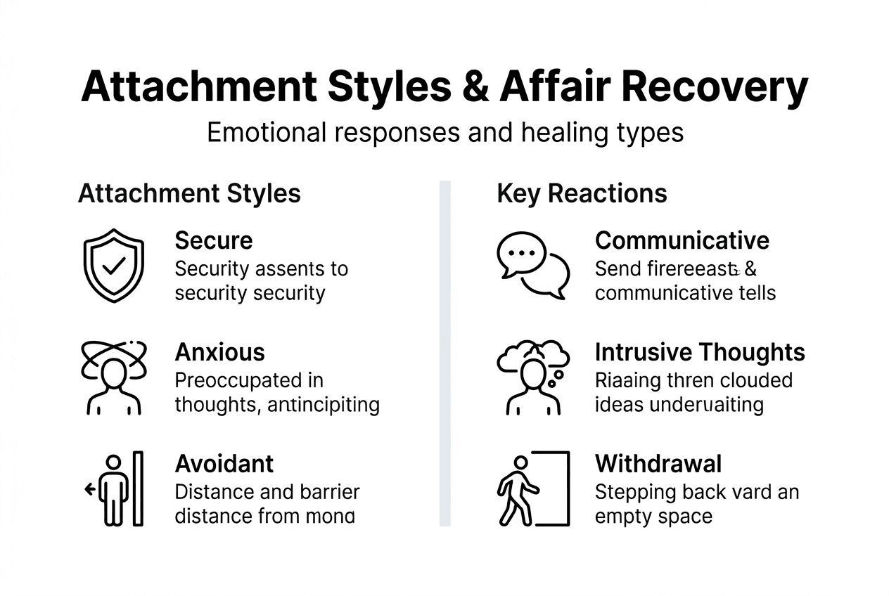 Infographic of attachment styles and reactions