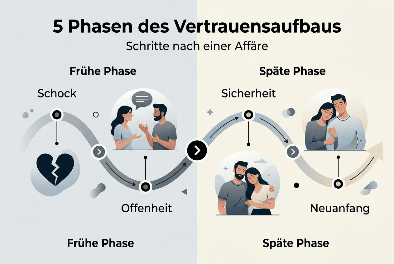 Grafik: Die fünf Stufen, wie Vertrauen entsteht