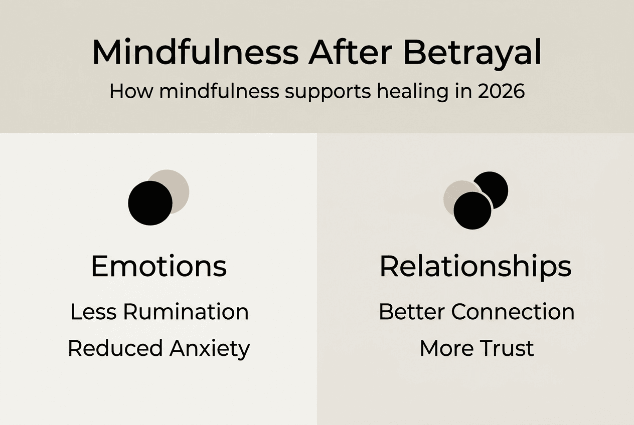 Infographic mindfulness healing after betrayal key points