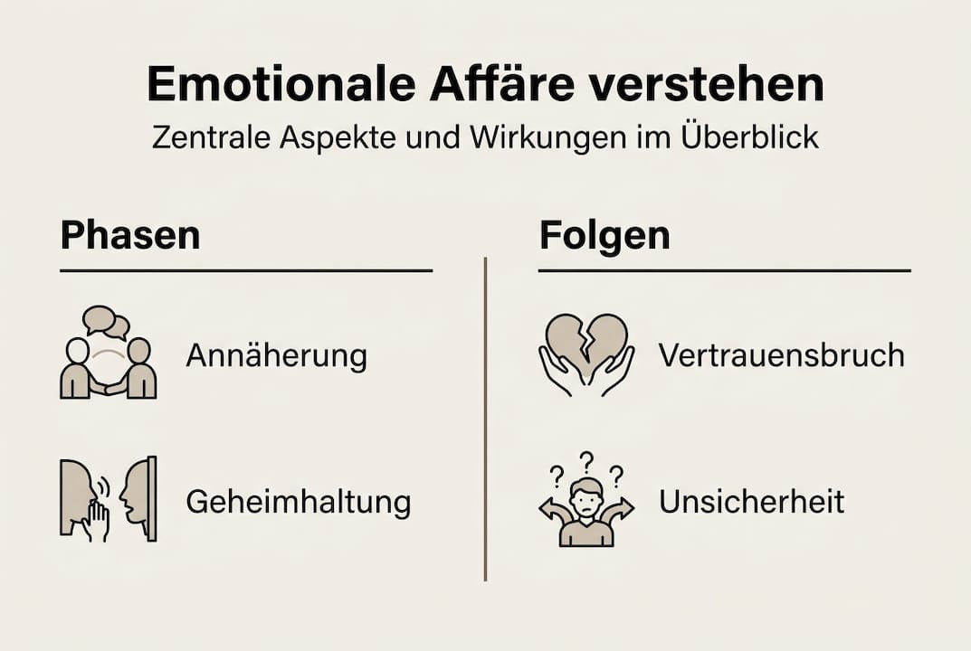Infografik: Die verschiedenen Phasen und Auswirkungen einer emotionalen Affäre