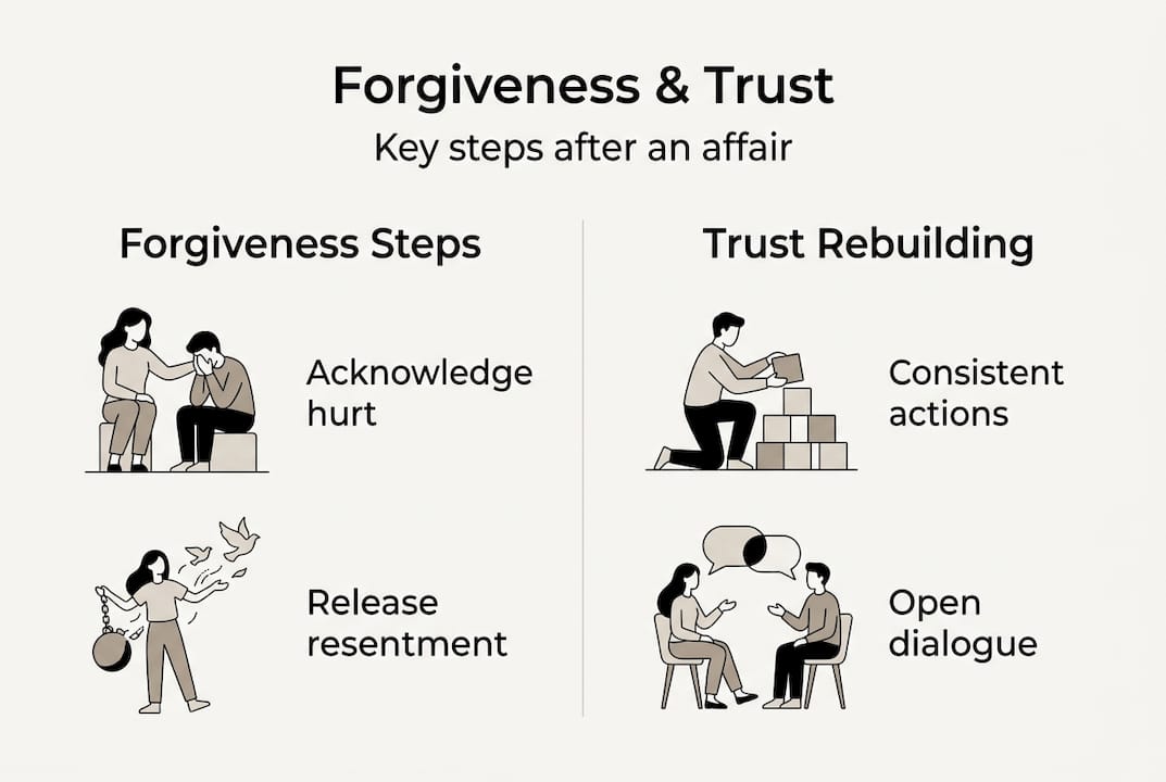 Infographic outlining forgiveness and trust steps