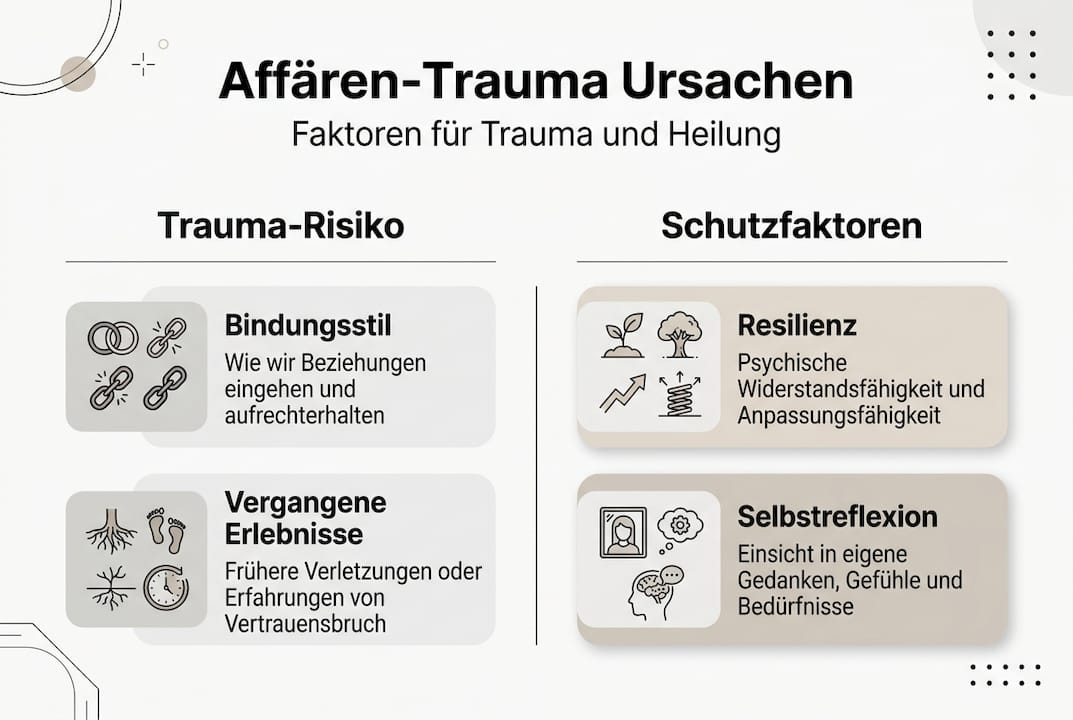 Warum entsteht Affären-Trauma: Ursachen und Heilung 1 Infografik: Wie Affären das Vertrauen belasten – Risiken und Wege zur Stabilisierung