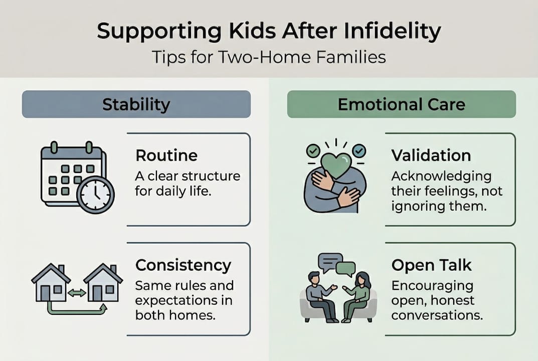 Infographic with stability and emotional care tips