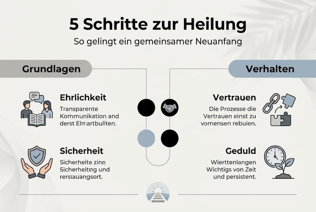 Grafik: Fünf Schritte für eine gesunde Beziehung