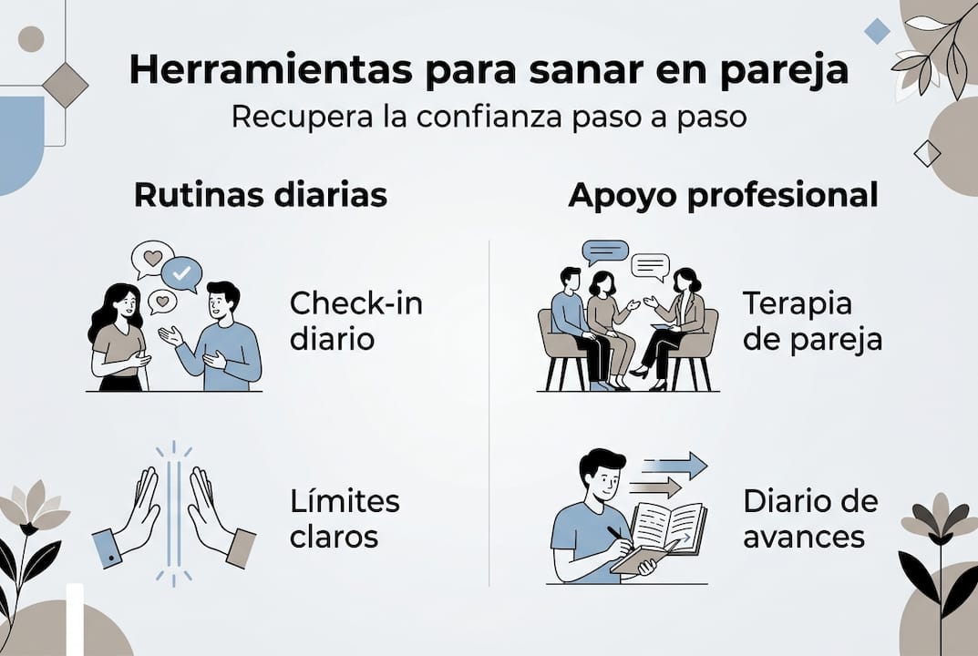 Guía visual con recursos para fortalecer y sanar la relación de pareja