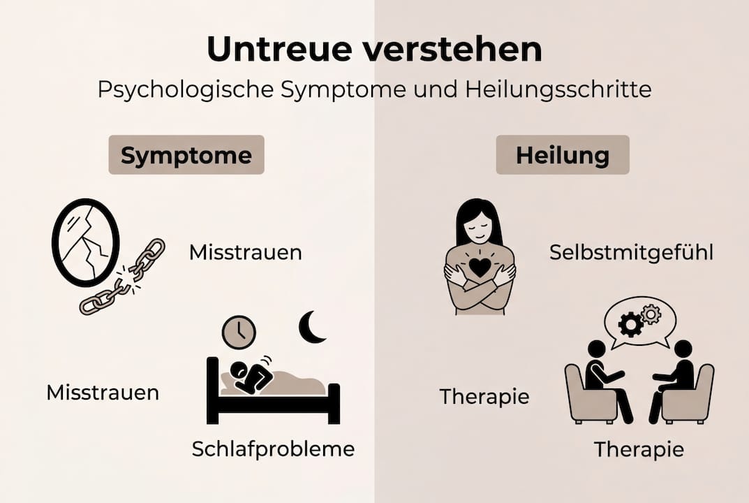 Infografik: Auswirkungen von Untreue und Wege zur Heilung