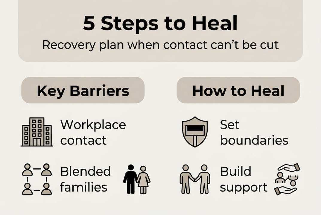 Infographic showing key barriers and healing steps