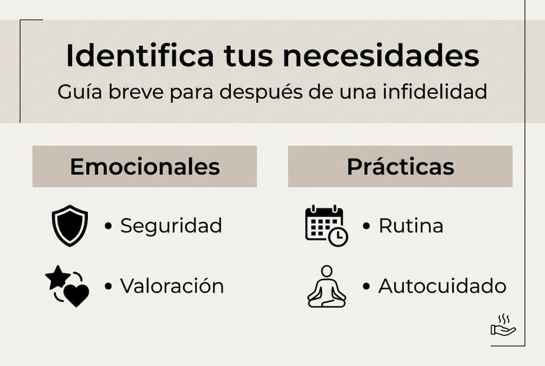 Infografía: Cómo detectar y comprender tus necesidades después de una infidelidad