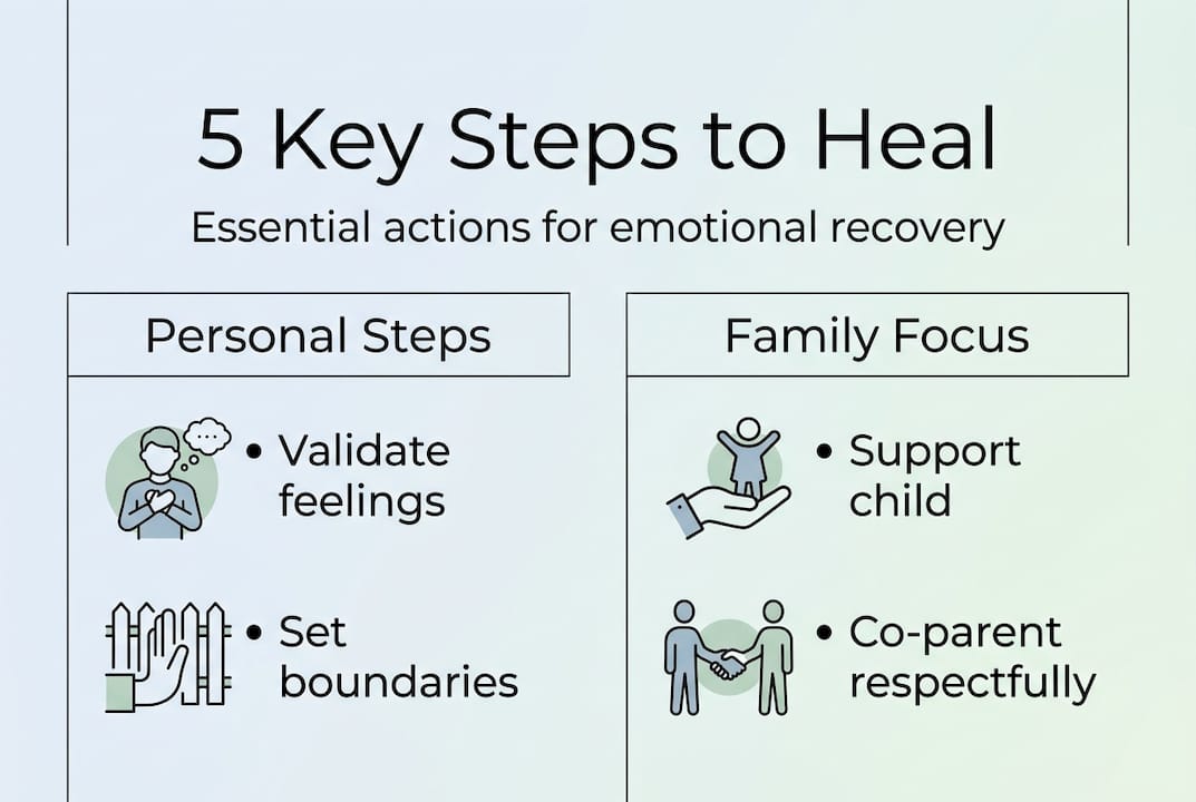 Infographic showing five healing steps