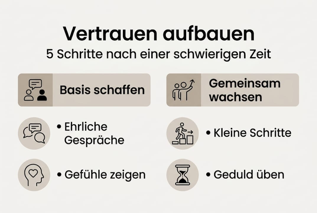Grafik: Fünf Schritte, wie Sie Vertrauen aufbauen