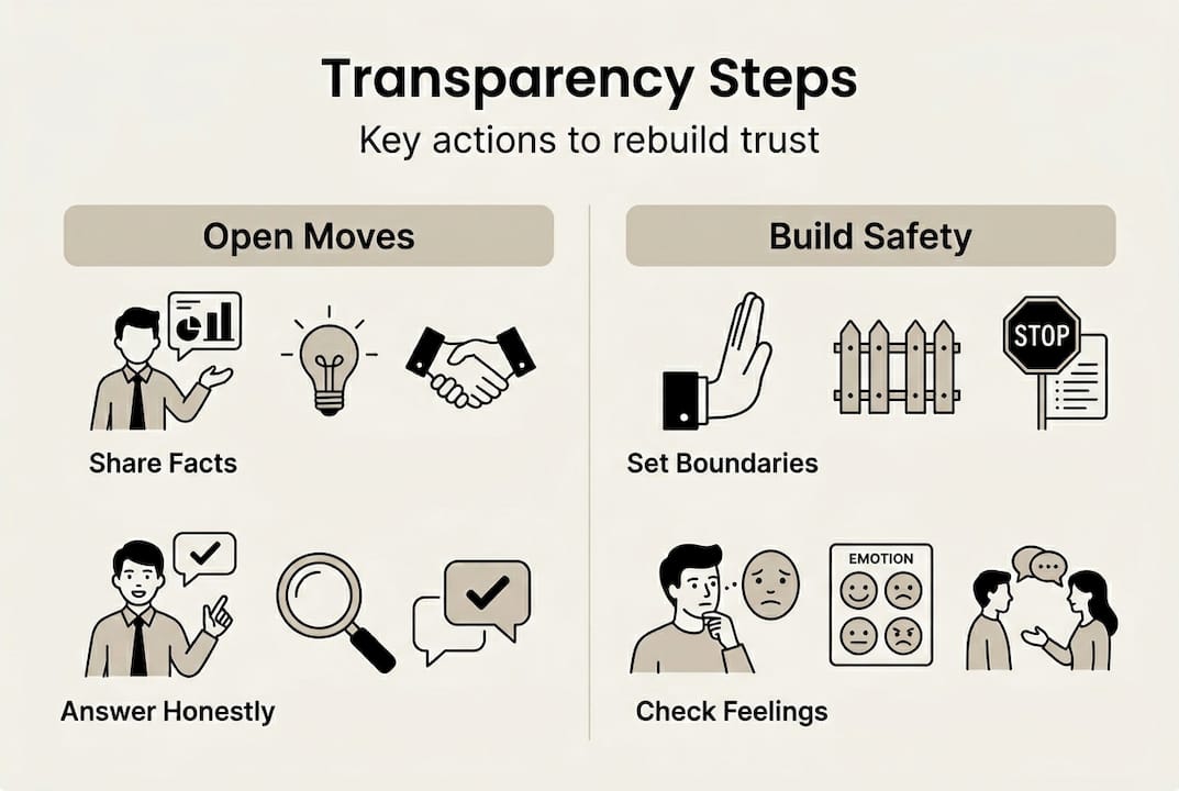 Infographic on steps for rebuilding trust